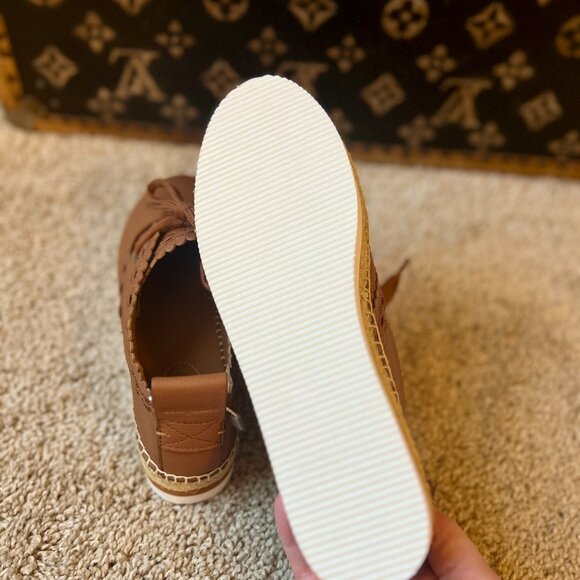 See by Chloe Duncan Leather Espadrilles Sneakers Shoes, Brown - Picture 5 of 5